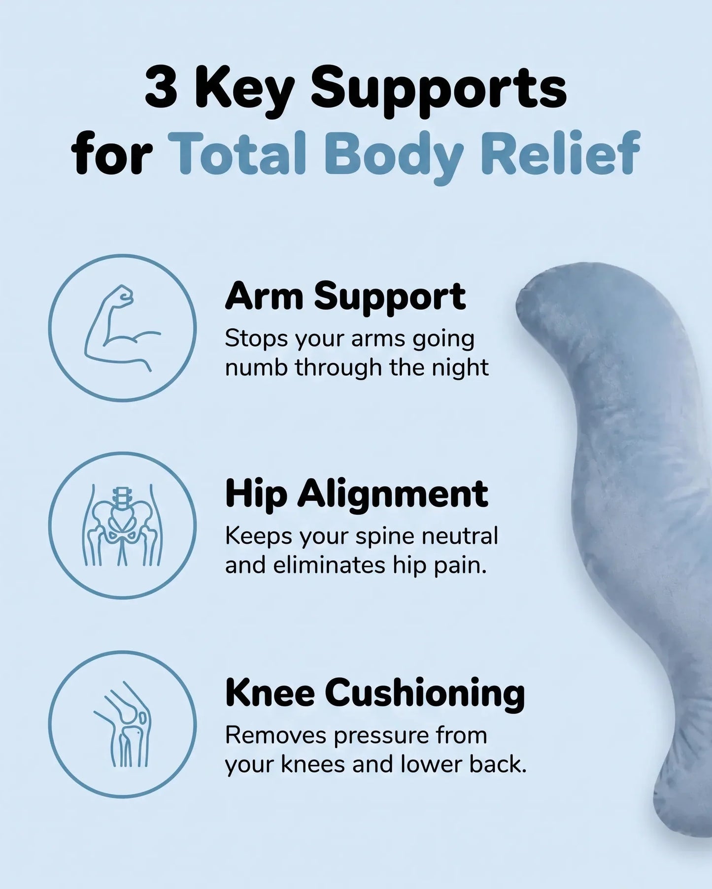 AlignRest™ – Ergonomisches Seitenschläferkissen für optimale Körperunterstützung
