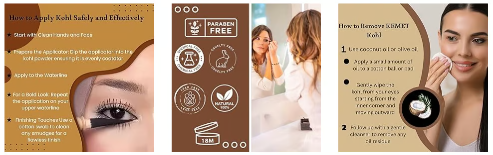 Kräuter Eyeliner | Intensives Schwarz | Natürlich & Wischfest | Langanhaltender Kajal für empfindliche Augen