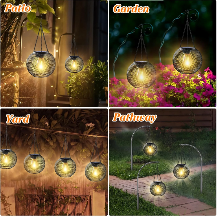 1+1 GRATIS | Solar Gartenlaterne | LED Außenleuchte | Warmweißes Licht | Wetterfest für Terrasse & Garten