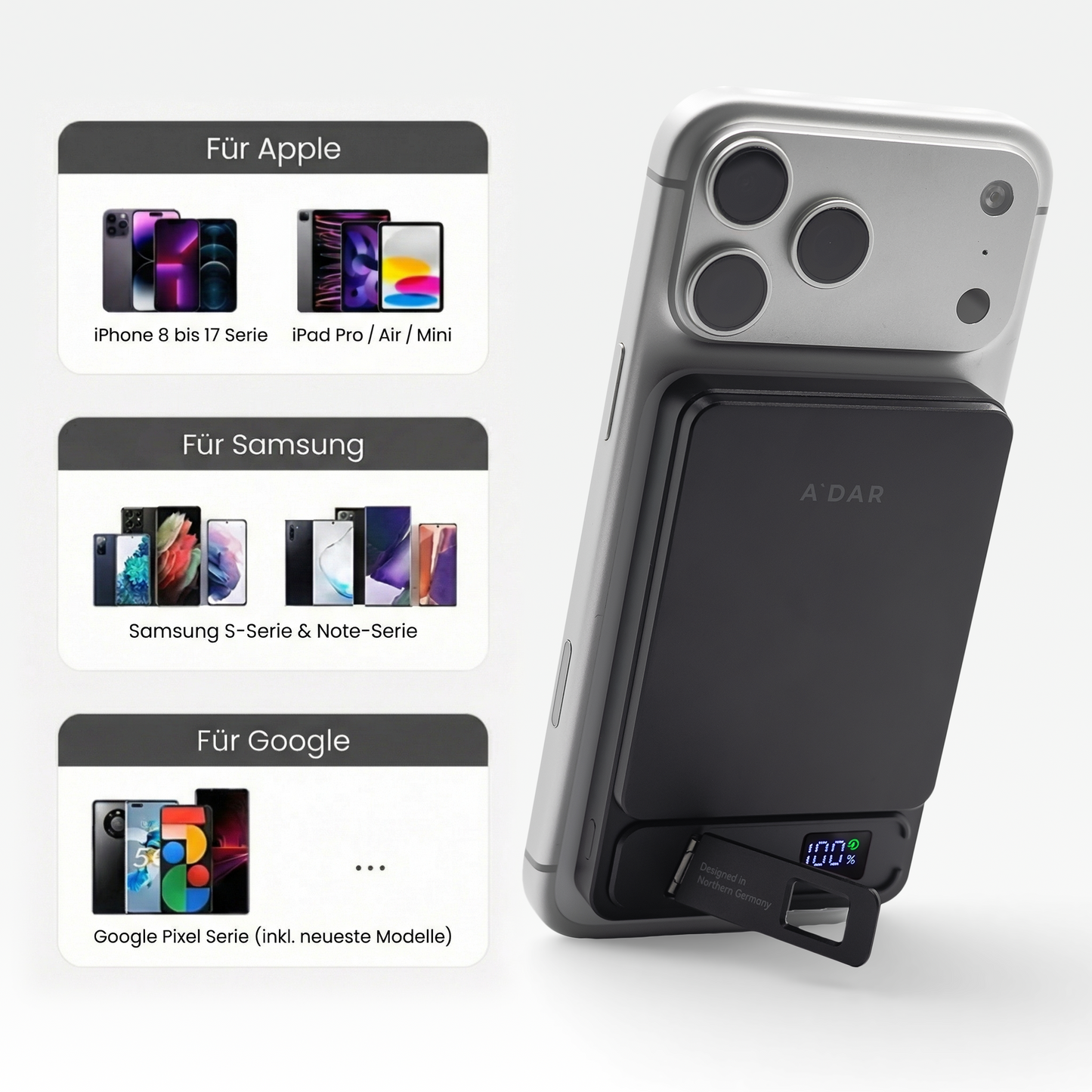 VoltGuard™ Intelligente magnetische Powerbank mit 20-W-Ladeleistung