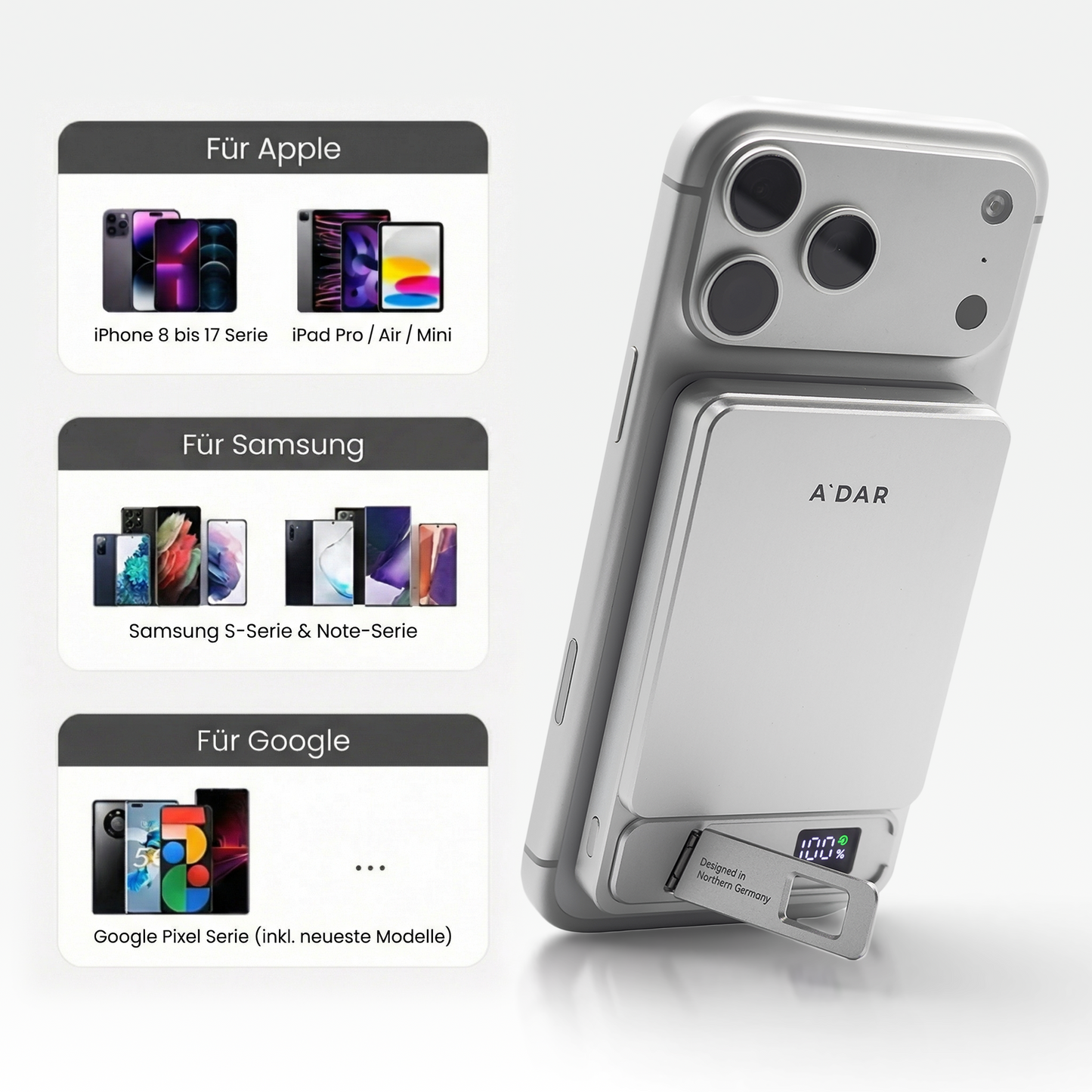 VoltGuard™ Intelligente magnetische Powerbank mit 20-W-Ladeleistung