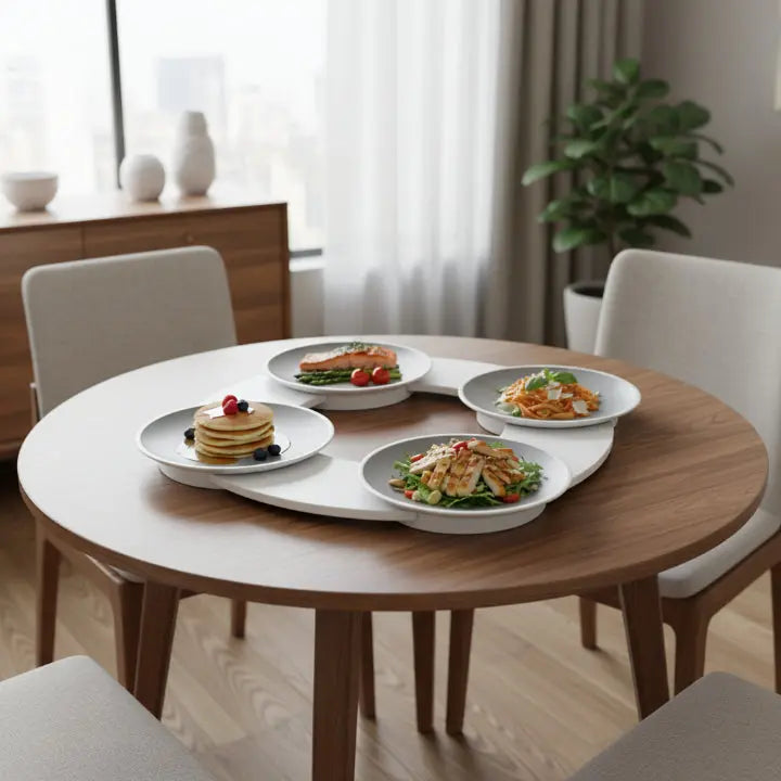Modulares Dreh-Serviertablett™ | Komfortables Weiterreichen für jeden Esstisch