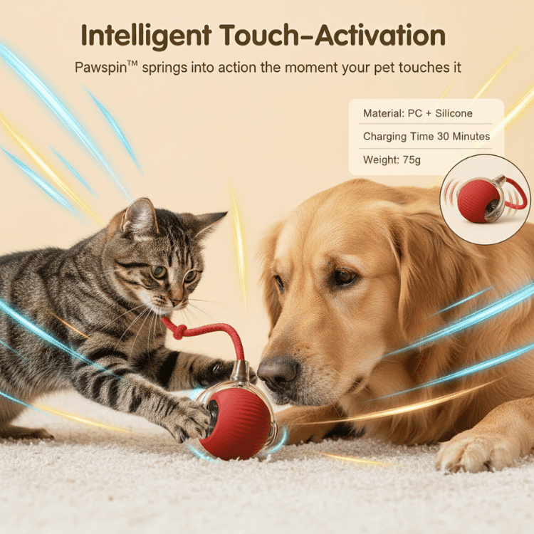 PawSpin™ | Intelligenter interaktiver Rollball für Katzen &amp; Hunde