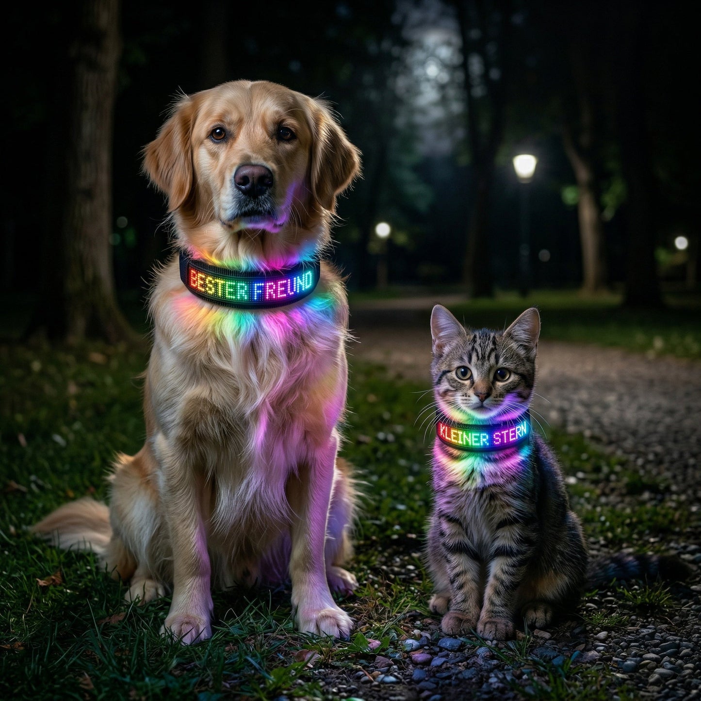 PetFlare LED-Halsband für Hunde – mit Namen & App-Steuerung