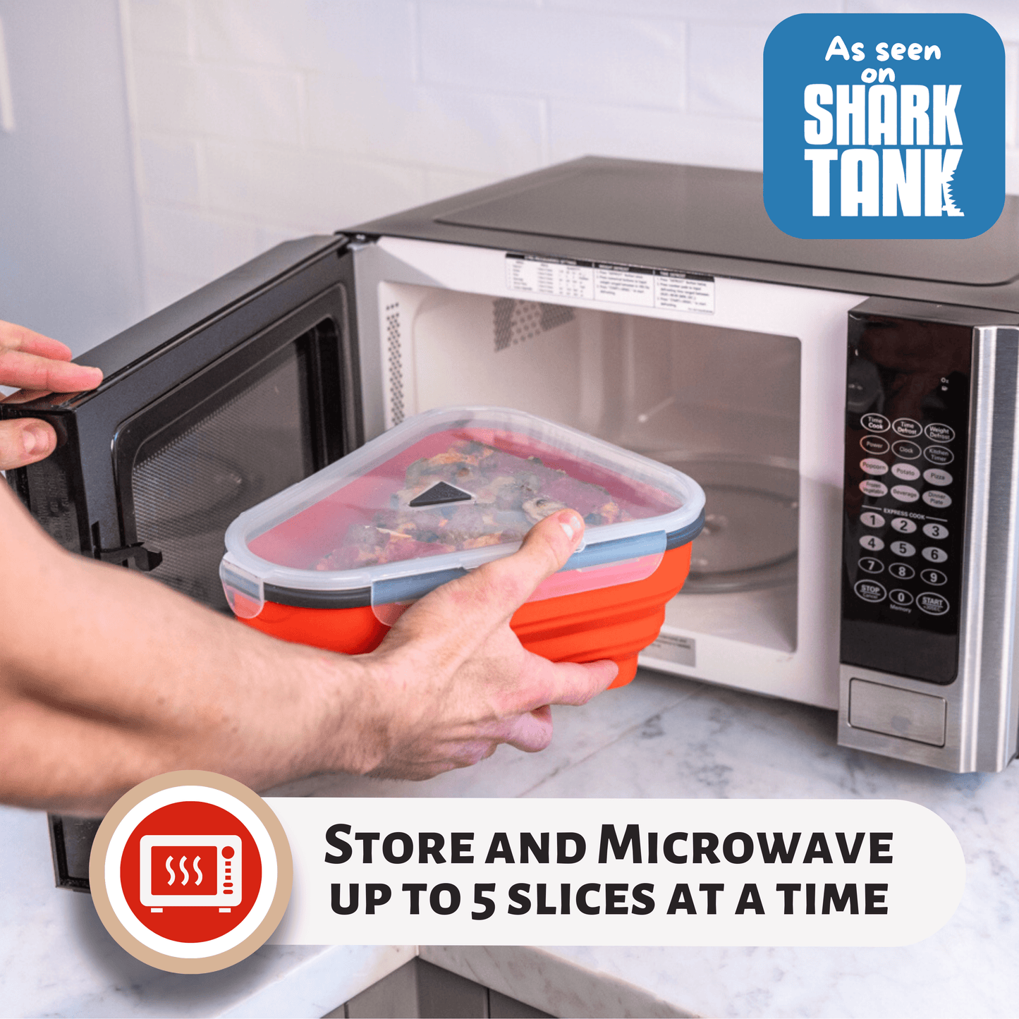 PizzaPack | Platzsparender Pizza-Container für den Kühlschrank