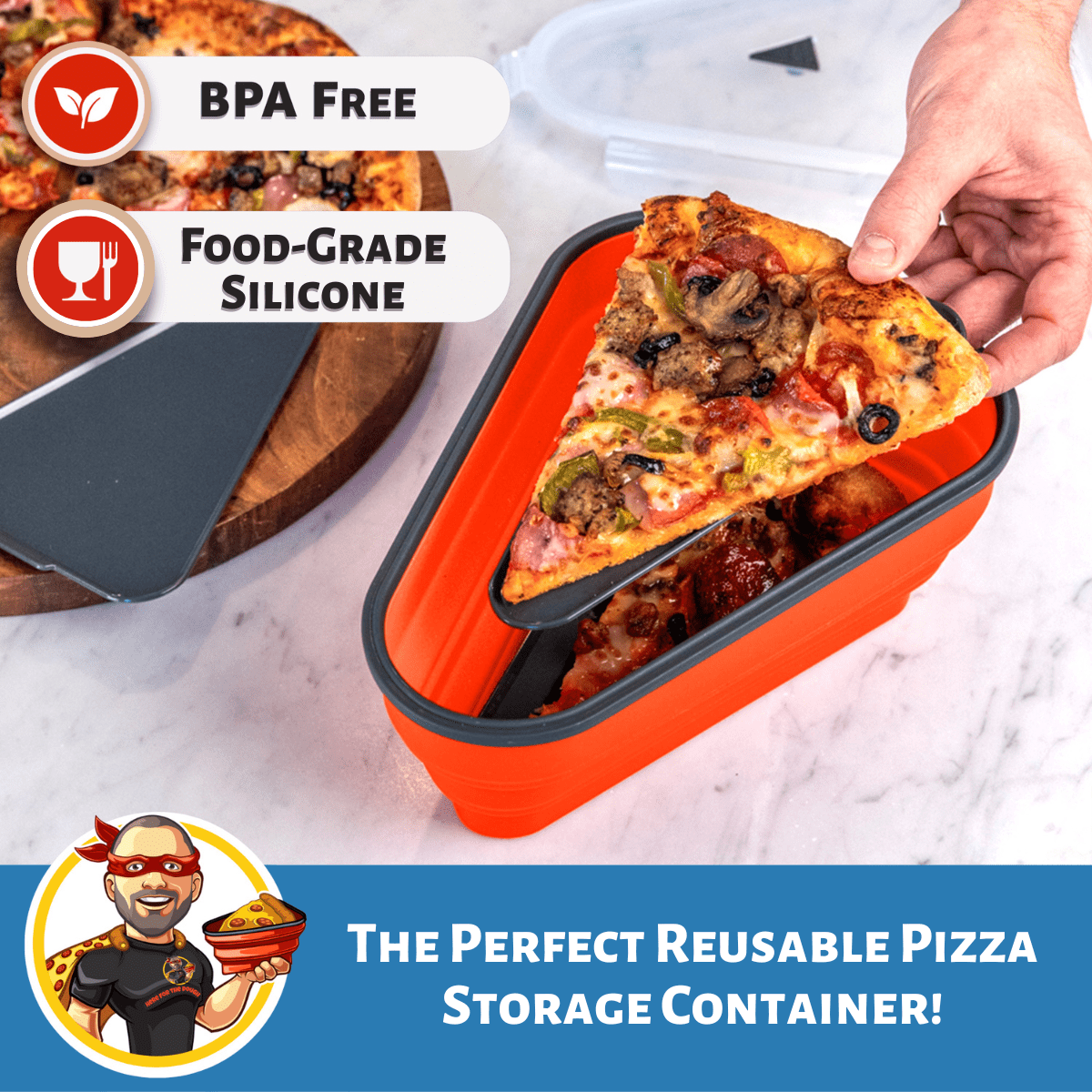 PizzaPack | Platzsparender Pizza-Container für den Kühlschrank