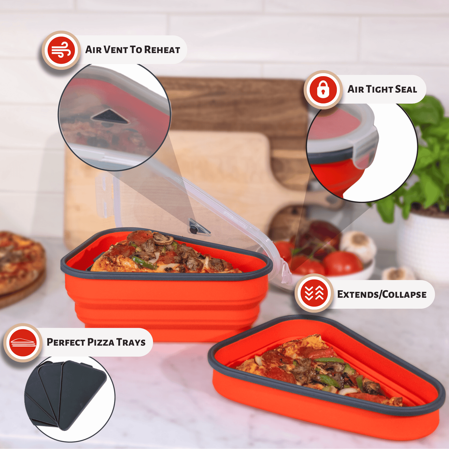 PizzaPack | Platzsparender Pizza-Container für den Kühlschrank
