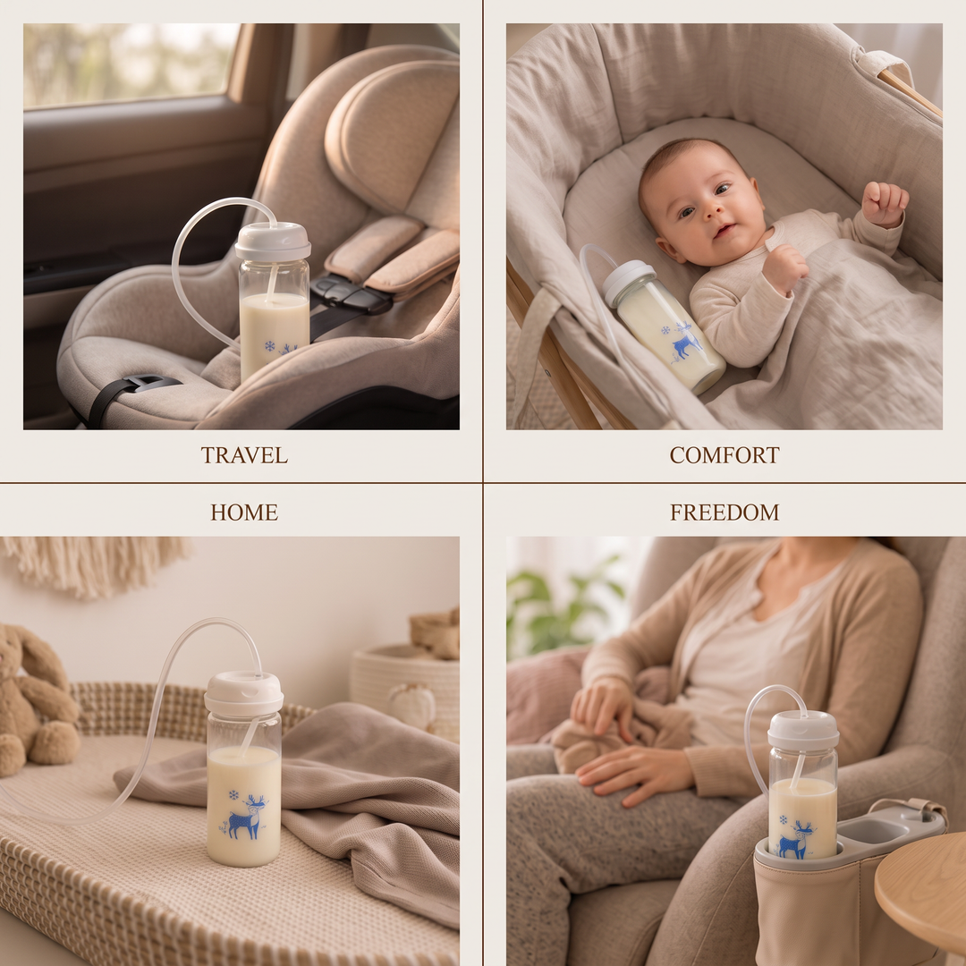BabyFlow™ – Babyflasche mit flexiblem Trinkschlauch & Gewichtsstrohhalm