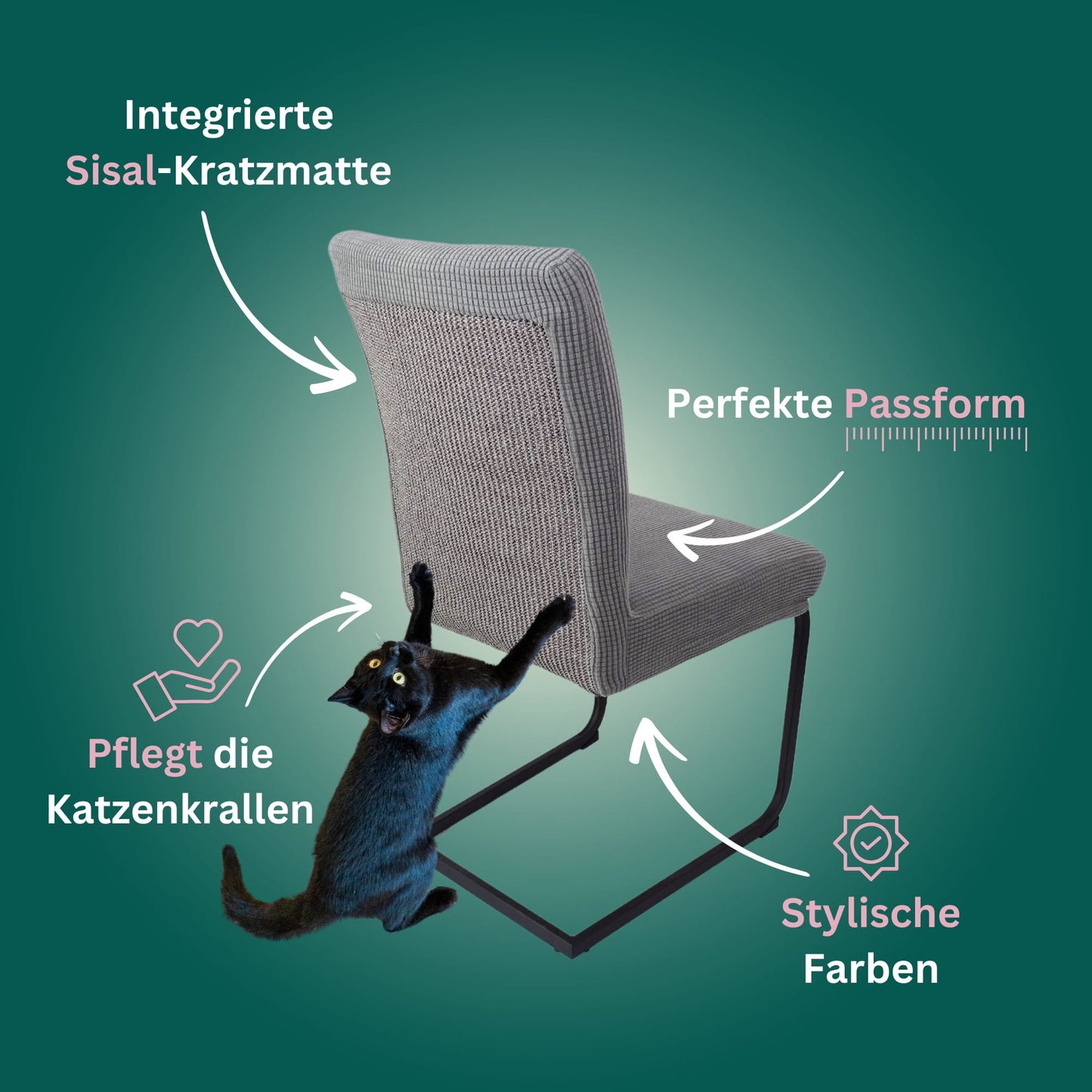 Premium Stuhlhusse mit integrierter Sisal Kratzmatte