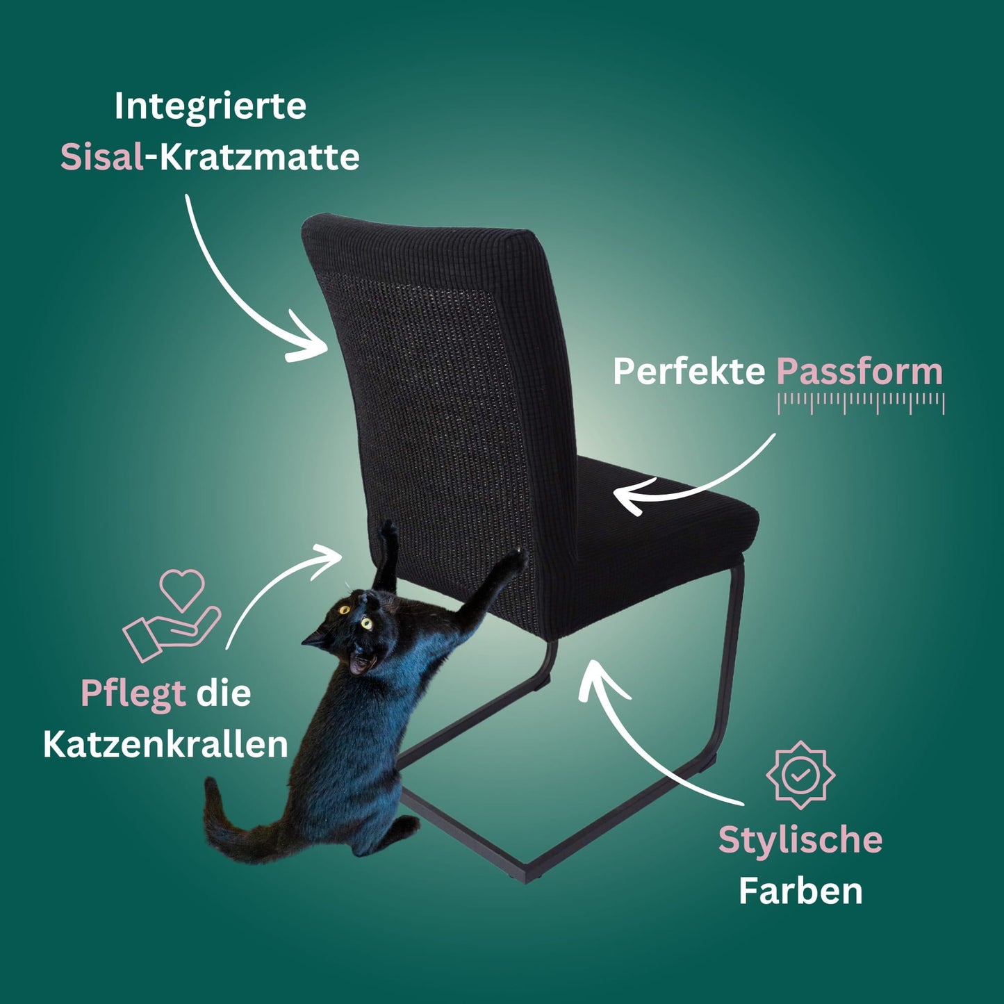 Premium Stuhlhusse mit integrierter Sisal Kratzmatte