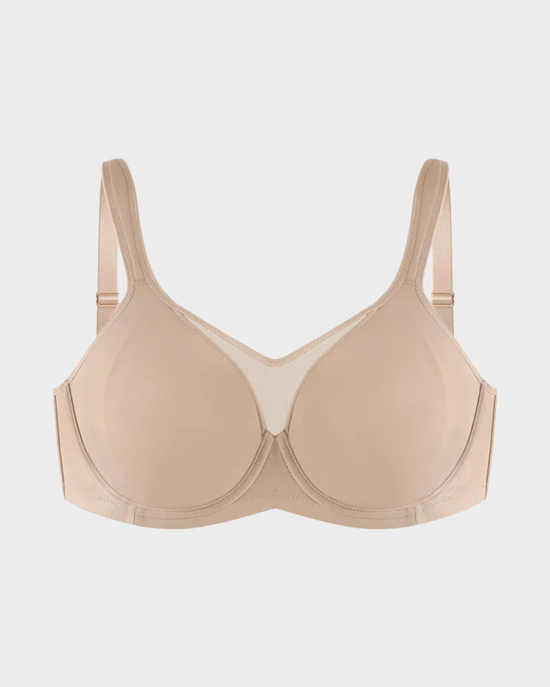 Plus Size Kühlender Minimizer-BH mit voller Abdeckung - Hautfarben+Schwarz+Rot (3er-Pack)