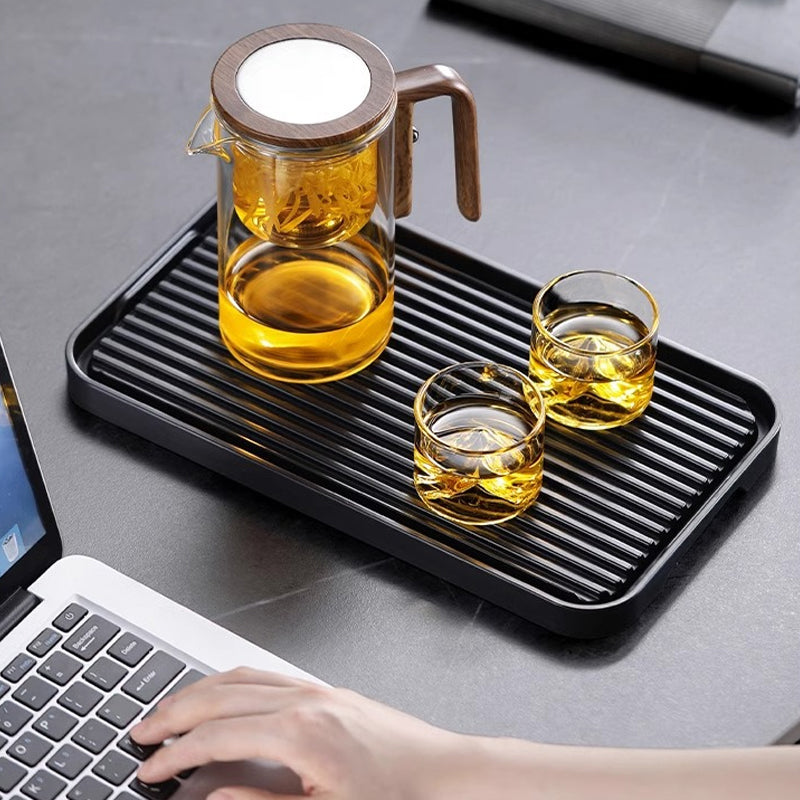 Glas-Teekanne mit Wassertrennung & Holzgriff | Perfekter Teegenuss ohne Bitterkeit