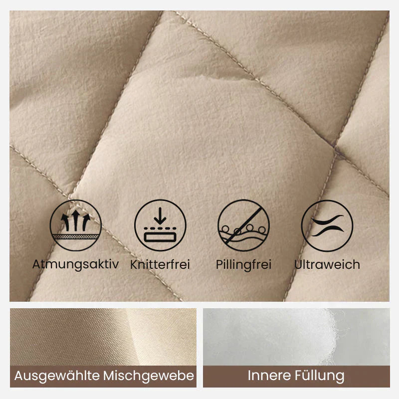 50% Rabatt | Gestrickte Patchwork-Pufferjacke für Damen